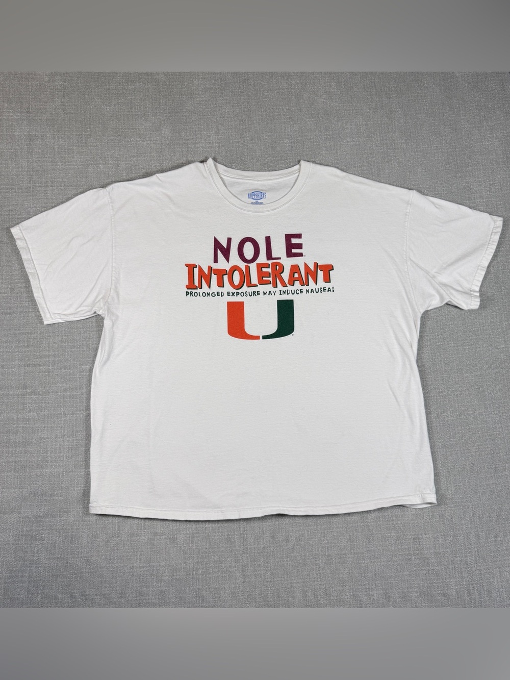Miami Hurricanes Nole Intolerant Tee 3XL | Ruppshirts | White College Football